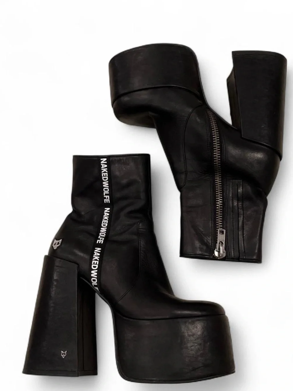Naked Wolfe Black 130mm Posh Boots Middle Ground - Size US 5